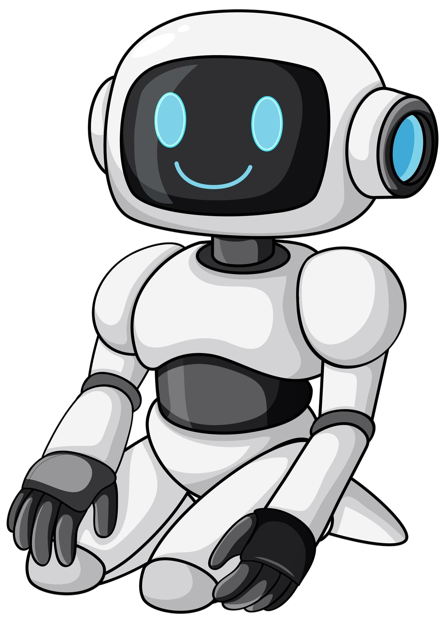 Friendly robot looking up